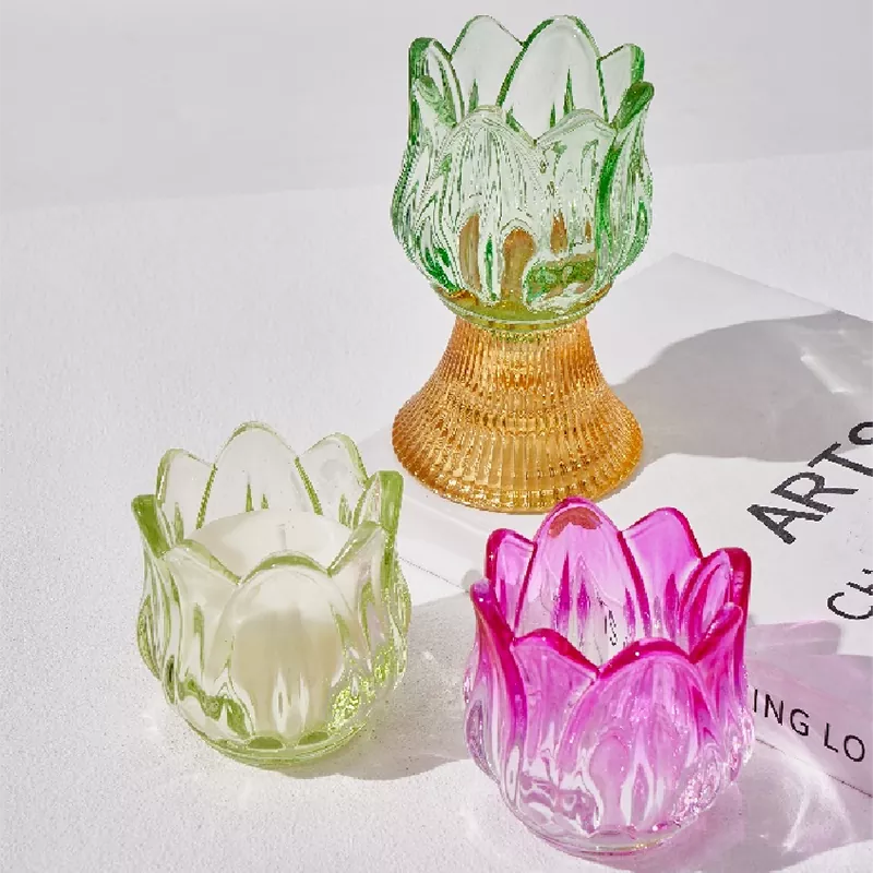 Färgad Merveilles Florales glasljusstake