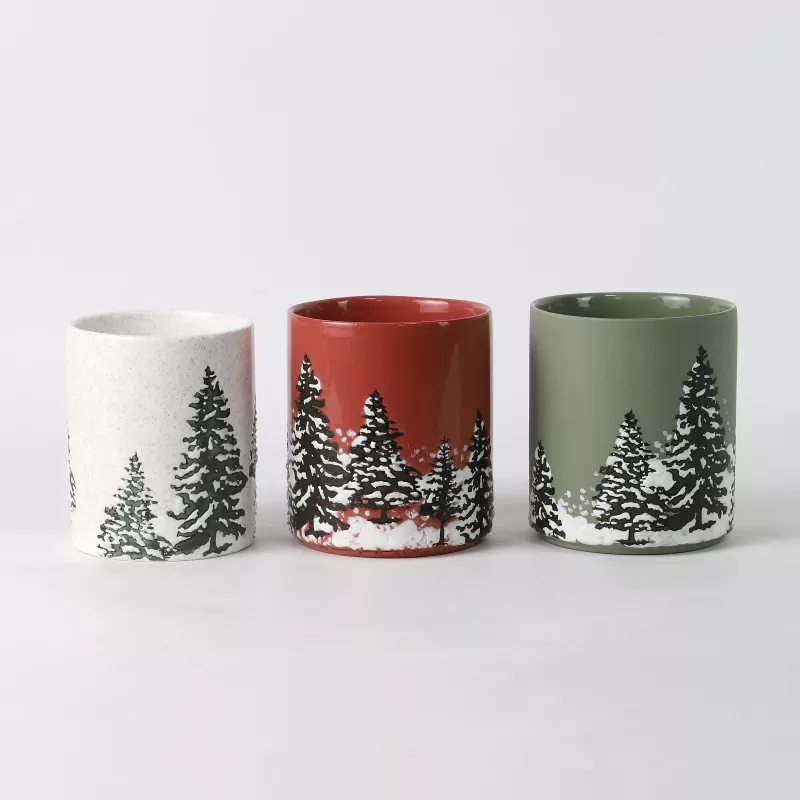 Handmålad ljusstake jul tallar Handmålad ljusstake jul tallar