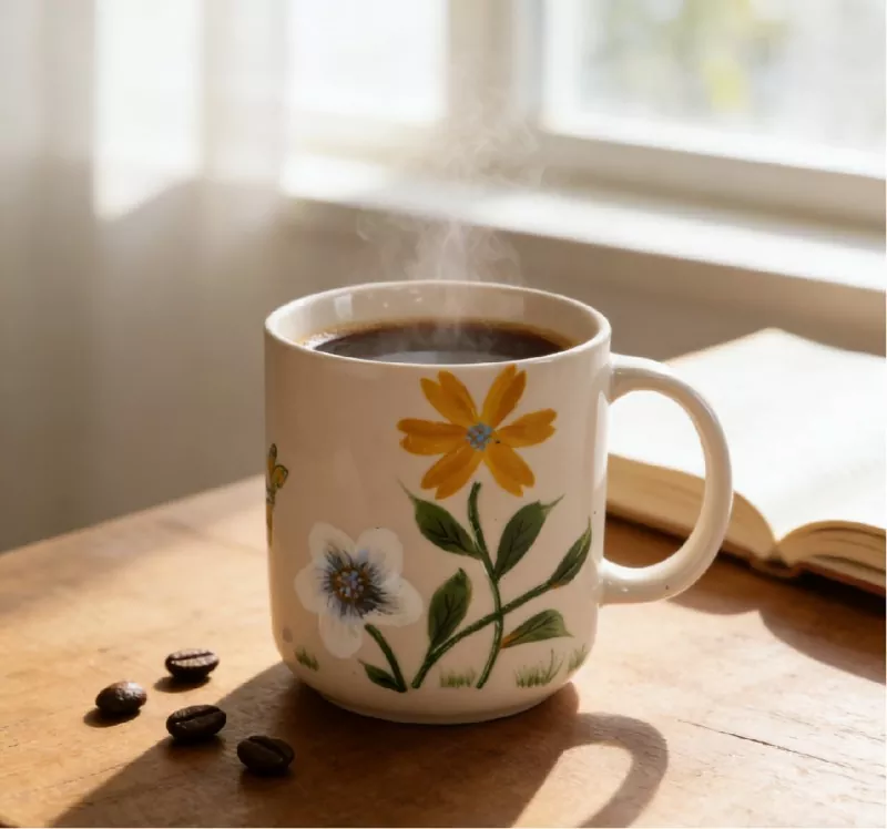 Handmålad blommig keramisk mugg Handmålad blommig keramisk mugg