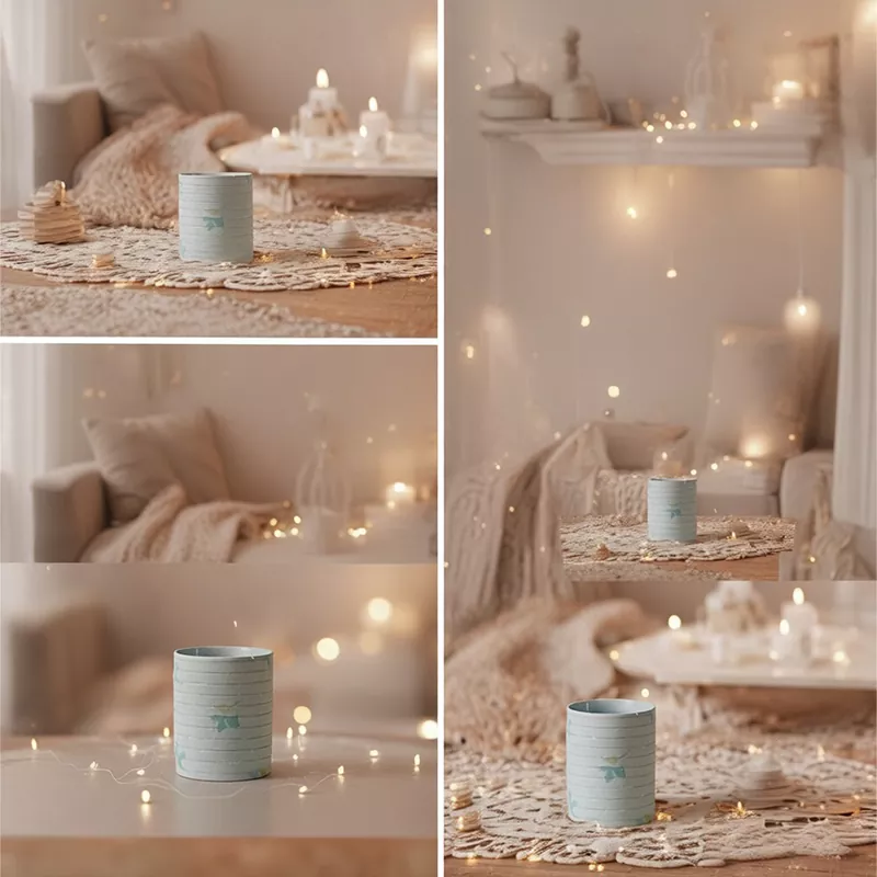 Handmålad blommig keramisk ljushållare