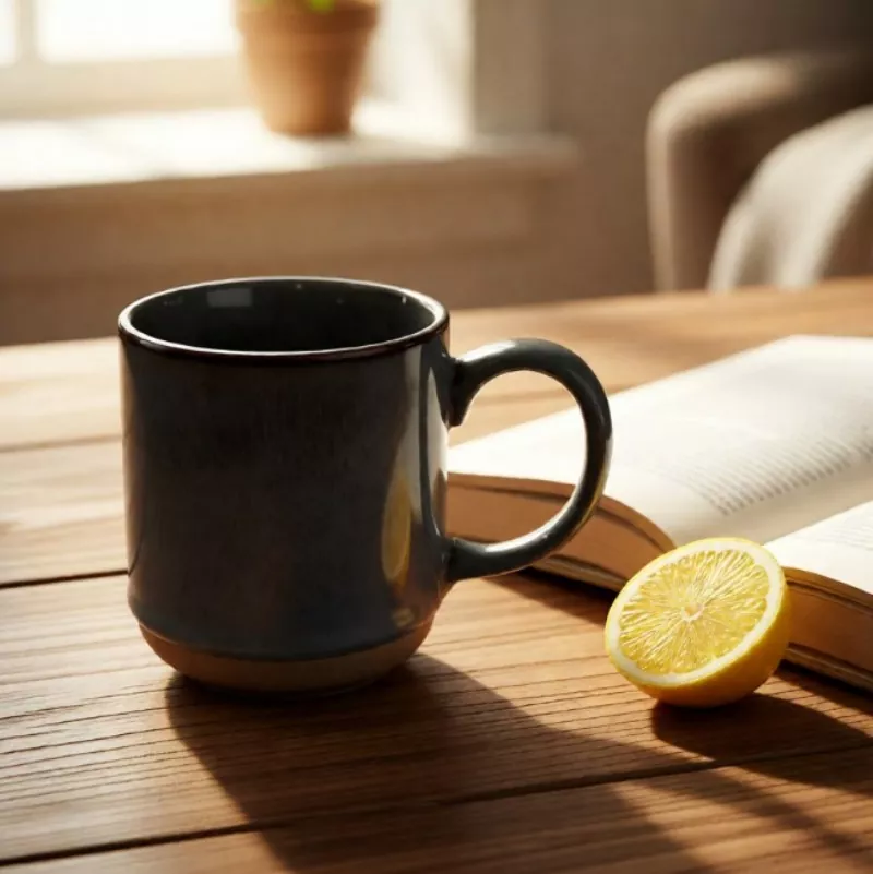 Enkel modern keramisk resegrå mugg